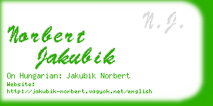 norbert jakubik business card